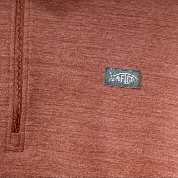 AFTCO Coastal Layer 1/4 Zip Jacket Mens Large Redwater Heather Logo Layering - Picture 6 of 8